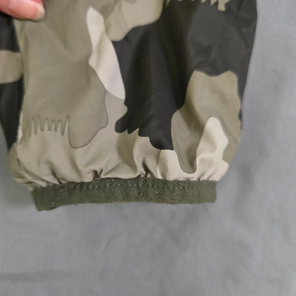 Hurley Boys Large L 12-13 Camo Windbreaker Jacket Neon Orange Zip Hooded
